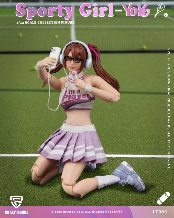 画像2: CRAZY FIGURE LT005 Sporty girl(スポーティーガール)YOYO(ヨーヨー) 1/12スケール可動フィギュア