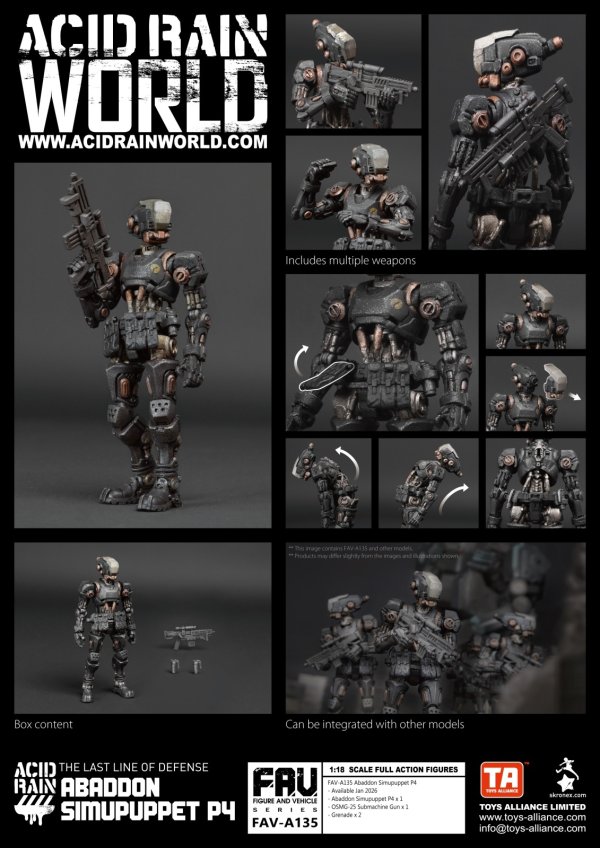 画像1: TOYS ALLIANCE LIMITED アシッドレイン 1/18スケール FAV-A135 アバドン シミュパペットP4