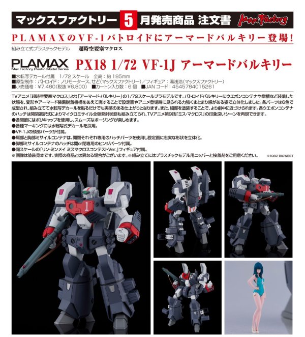 画像1: PLAMAX PX18 1/72 VF-1J アーマードバルキリー