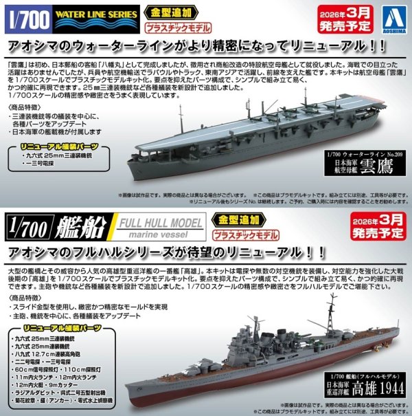 画像1: 1/700 艦船（フルハルモデル） 日本海軍 重巡洋艦 高雄 1944