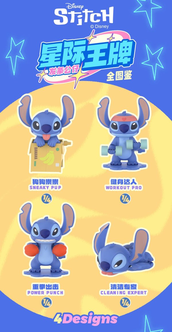 画像2: 52TOYS BLINDBOX スティッチ 銀河エース ゼンマイトイシリーズ (4個入1BOX)