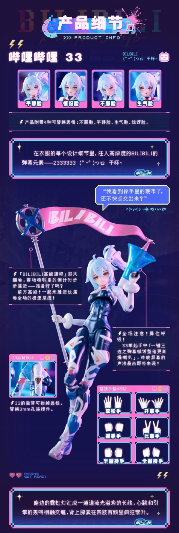 画像28: 核金重構(Nuclear Gold Reconstruction) bilibili 2233 スピードスリップストリーム 拜年紀 1/12 完成品アクションフィギュア(コンプリートセット)