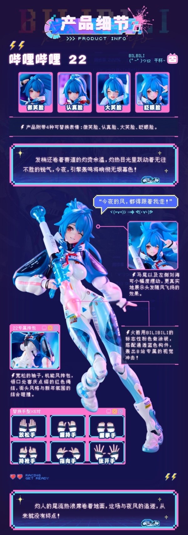 画像5: 核金重構(Nuclear Gold Reconstruction) bilibili 22 スピードスリップストリーム 拜年紀 1/12 完成品アクションフィギュア(単体版)