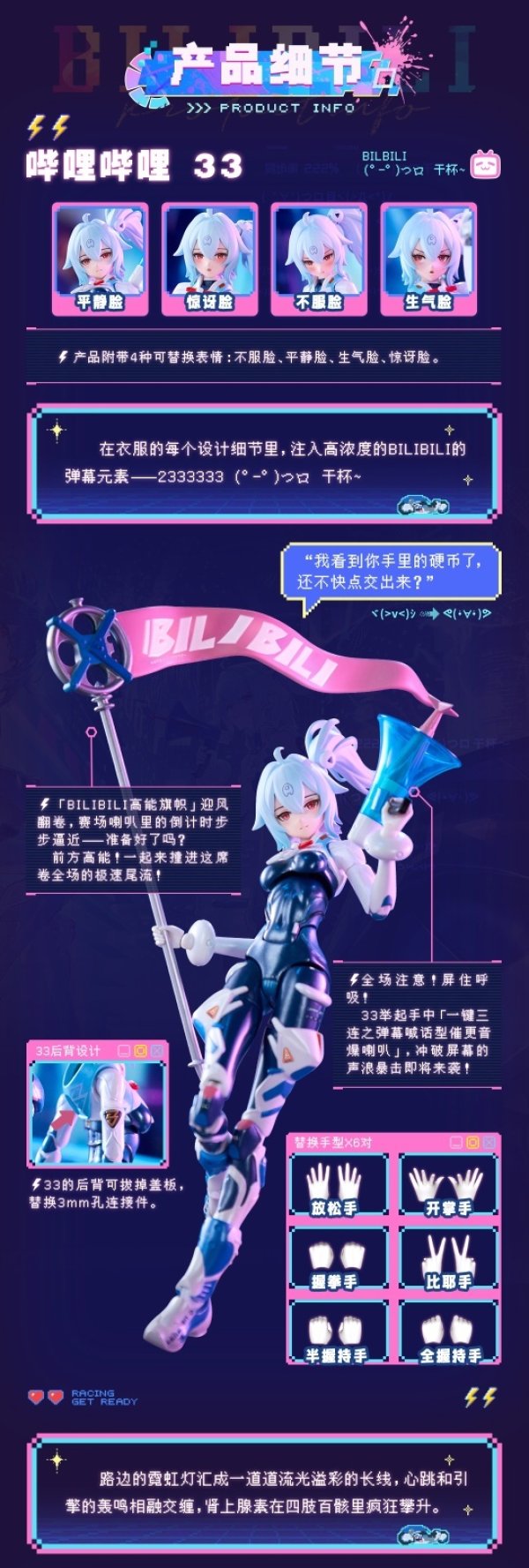 画像6: 核金重構(Nuclear Gold Reconstruction) bilibili 33 スピードスリップストリーム 拜年紀 1/12 完成品アクションフィギュア(単体版)