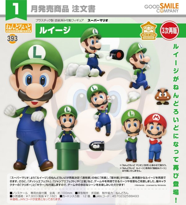 画像1: 【三次再販】ねんどろいど 『スーパーマリオ』 ルイージ