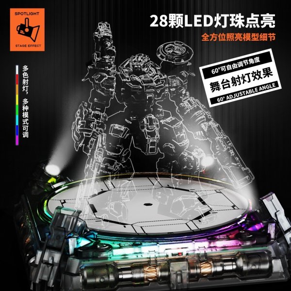 画像3: MOSHOWTOYS フィギュア用展示台座 (黒-給電式)