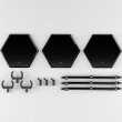 画像9: THE シンプルスタンド×3 BLACK【フィギュア＆模型用】〈HEX〉タイプ (9)