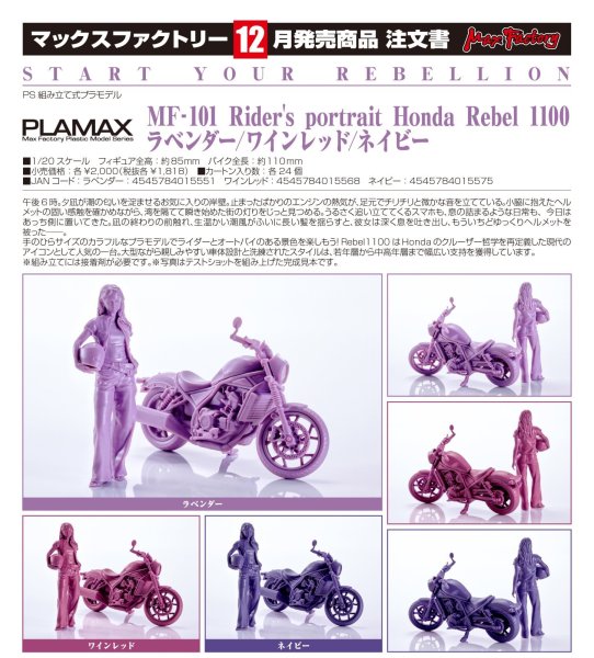 画像1: PLAMAX MF-101 Rider's portrait Honda Rebel 1100  (1)